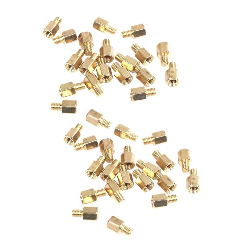 20 Pcs Pcb Abstandshalter Sechseckig Messing M3x5+4 Millimeter