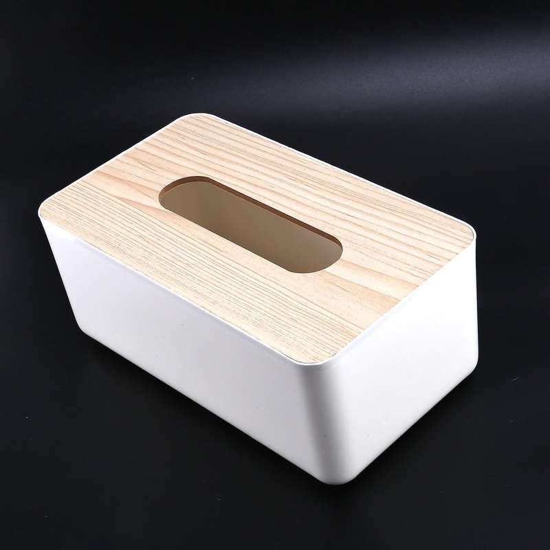 Tissue Box Wooden Lid Sanitary Paper Box Solid Wood Napkin Holder Box