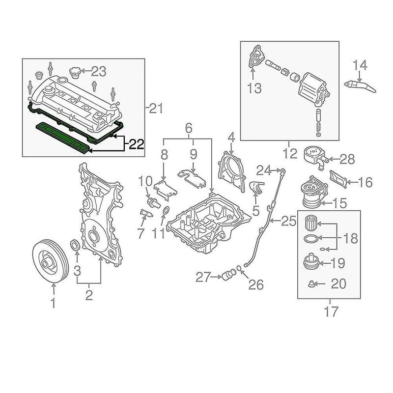 Engine Valve Cover Head Cover Gasket Set Fits for Mazda 3 6 Cx-7