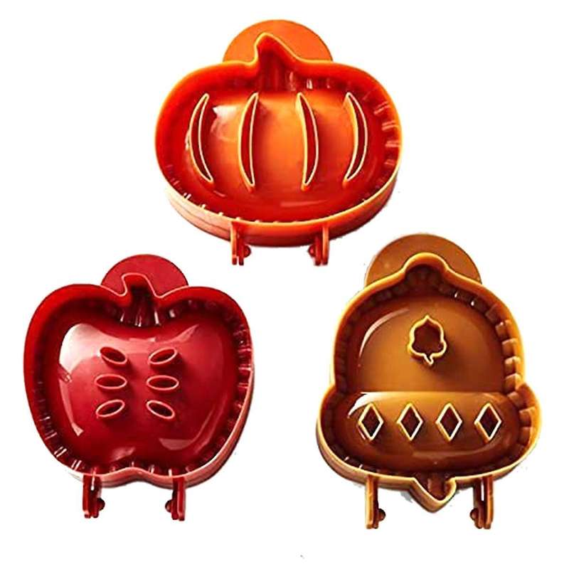 Autumn Hand Pie Mold 3 Piece 3d Christmas Pie Mold Dough Stamper Tool