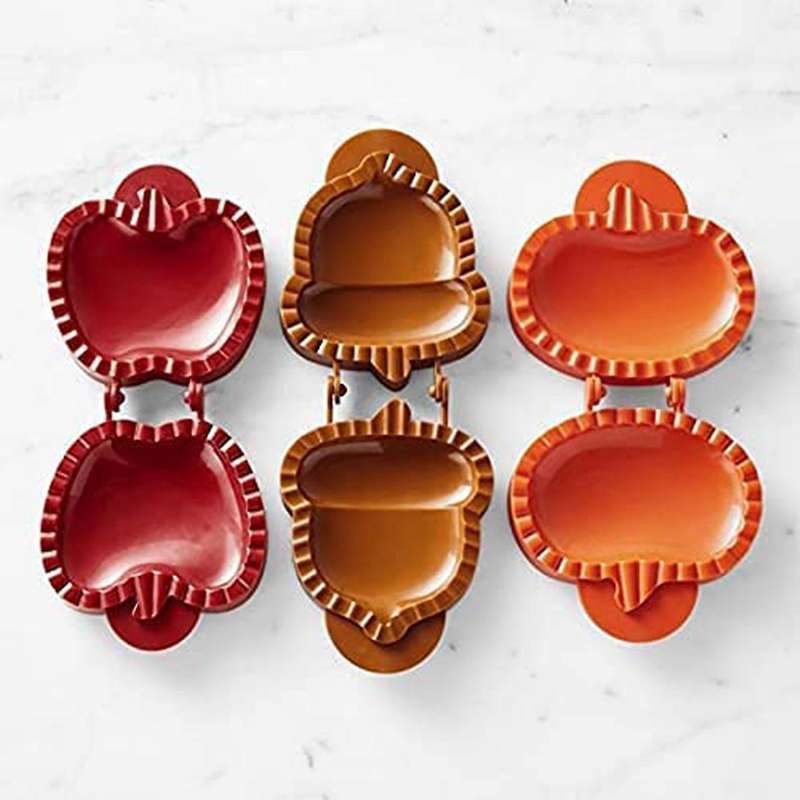 Autumn Hand Pie Mold 3 Piece 3d Christmas Pie Mold Dough Stamper Tool