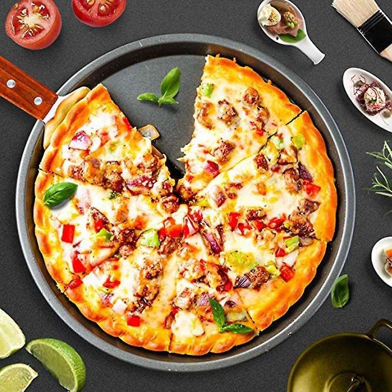 Round Nonstick Household Mould Pizza Pan Oven Pizza Baking Pan