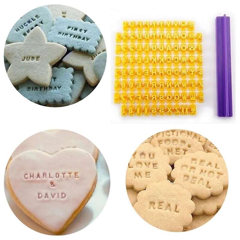 Alphabet Letter Number Cookie Press Stamp Embosser Cutter Stencil