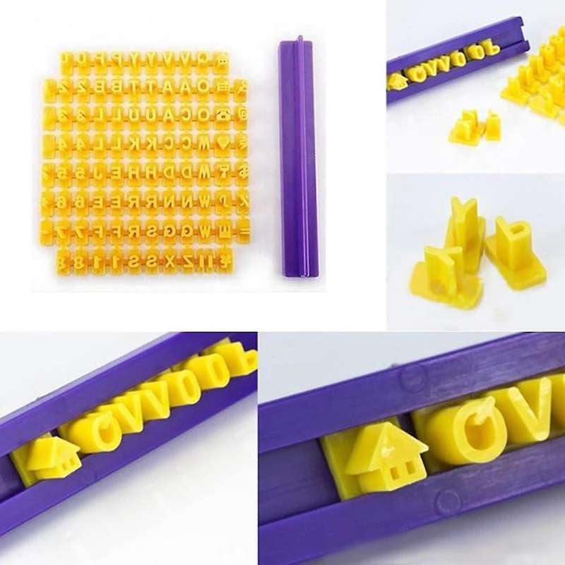 Alphabet Letter Number Cookie Press Stamp Embosser Cutter Stencil