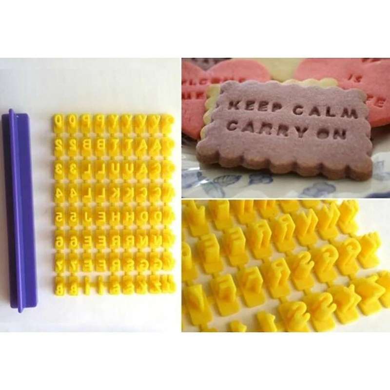 Alphabet Letter Number Cookie Press Stamp Embosser Cutter Stencil