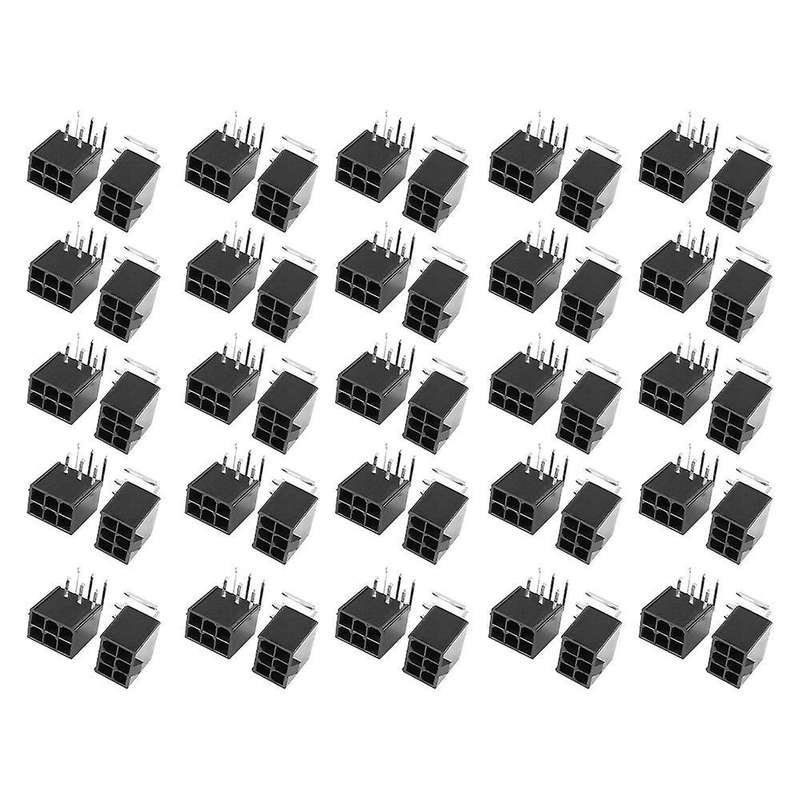 50pcs 4.2mm 6pin Socket Curved Needle for Computer Atx Graphics Card