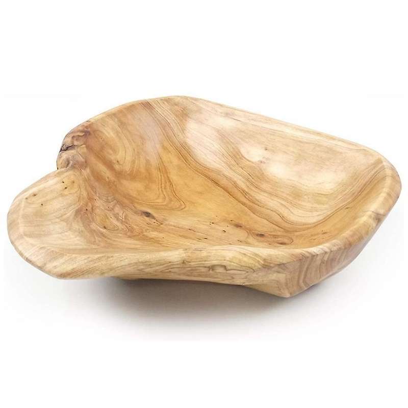 Wooden Fruit Salad Serving Bowl Hand-carved Root Bowls 15-19cm