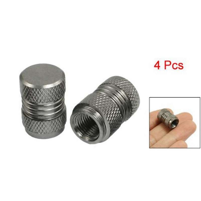8 Pcs Dark Gray Alloy Car Bicycle Tire Tyre Wheel Valve Dust Caps
