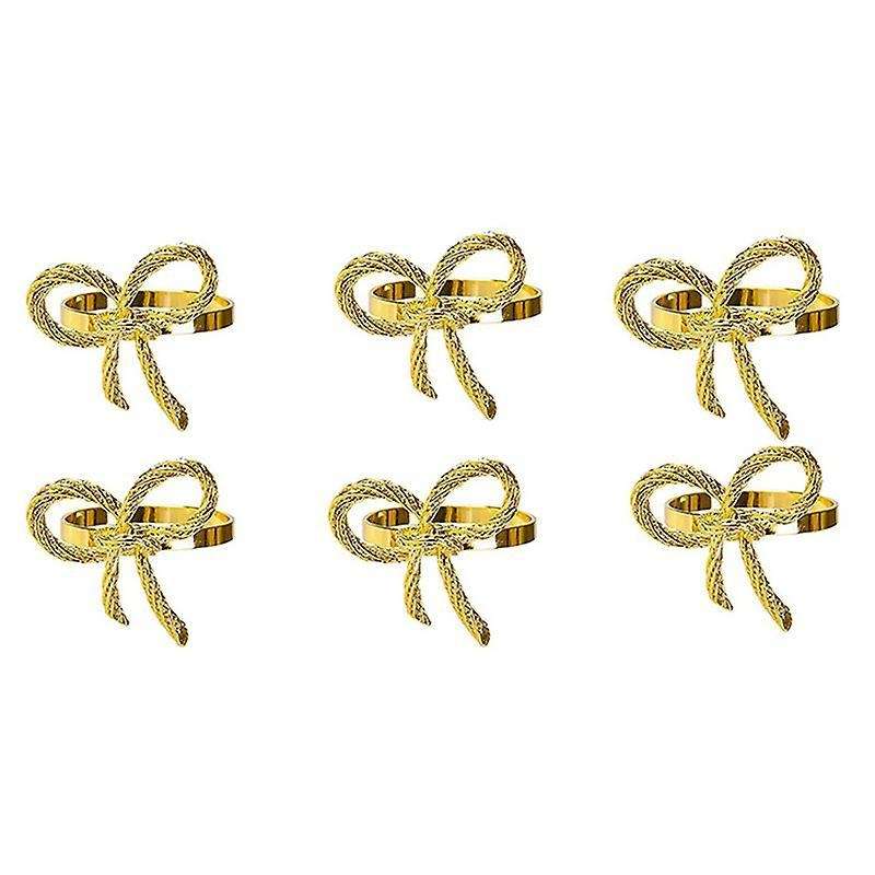 Butterfly Napkins Rings Set Of 6, Gold Napkin Rings Holder