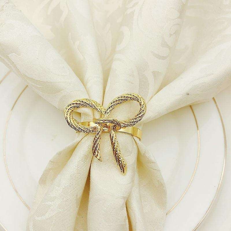 Butterfly Napkins Rings Set Of 6, Gold Napkin Rings Holder