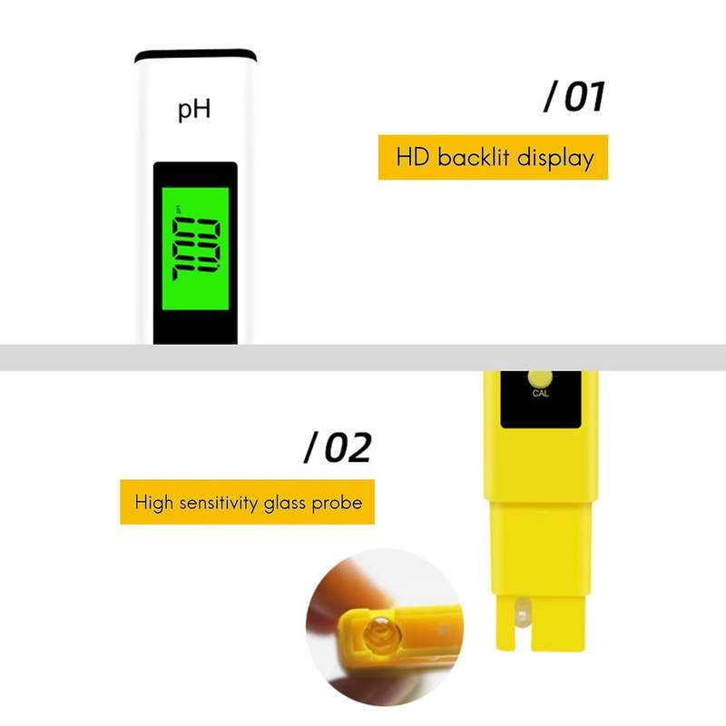Lcd Ph Meter Pen Tester Accuracy 0.01, Automatic Calibration, Yellow