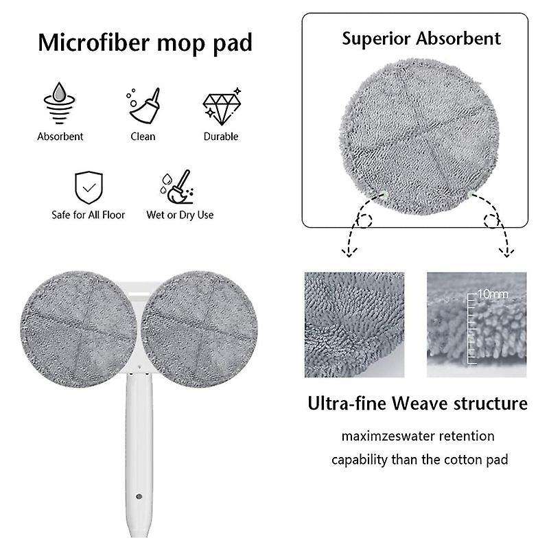 4pcs Electric Mop Pad for Gobot Floor Scrubber Pad for Hardwood Floor