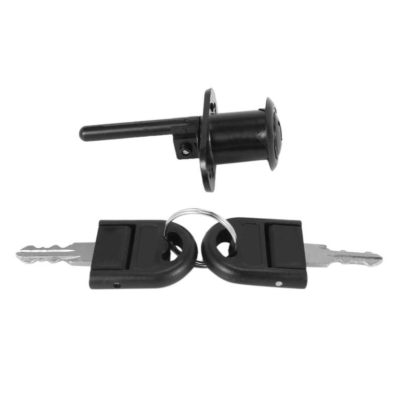 Zinc Alloy Drawer Cupboard Locker Cam Lock with Keys, Black
