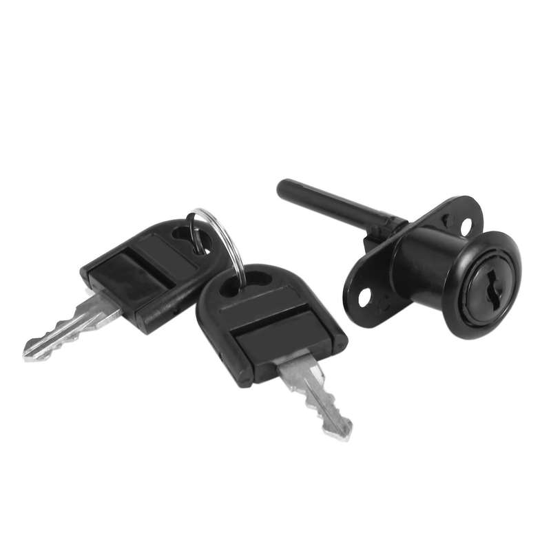 Zinc Alloy Drawer Cupboard Locker Cam Lock with Keys, Black