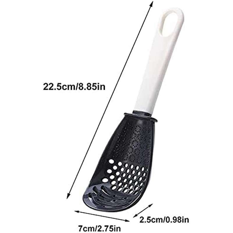 Multifunctional Cooking Spoon Kitchen Tool Filter Spoon (black)