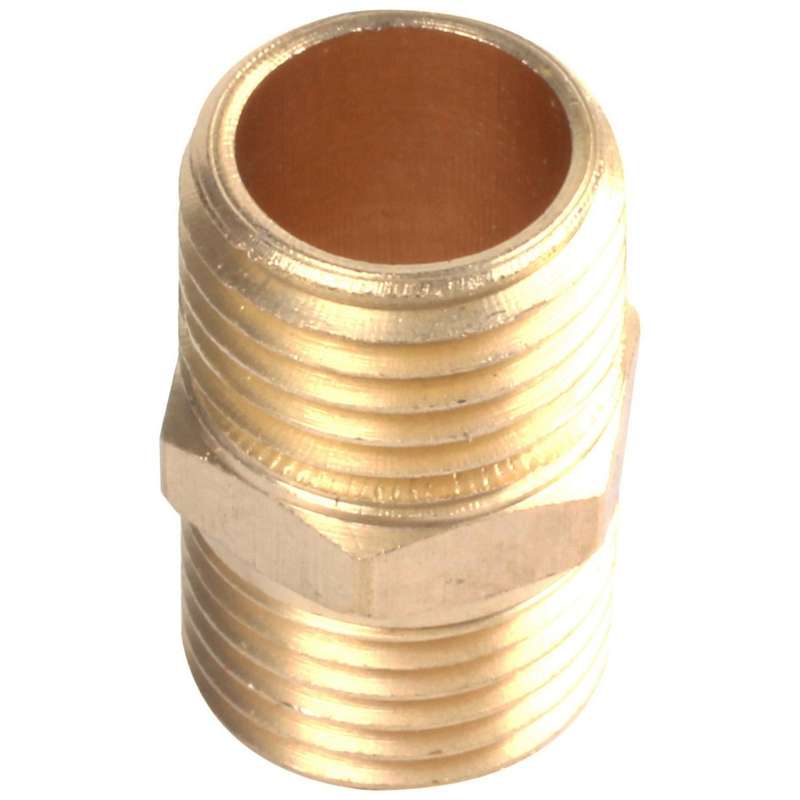 Solid Brass 1/4 Inch Pt Male Thread Water Pipe Straight Connector