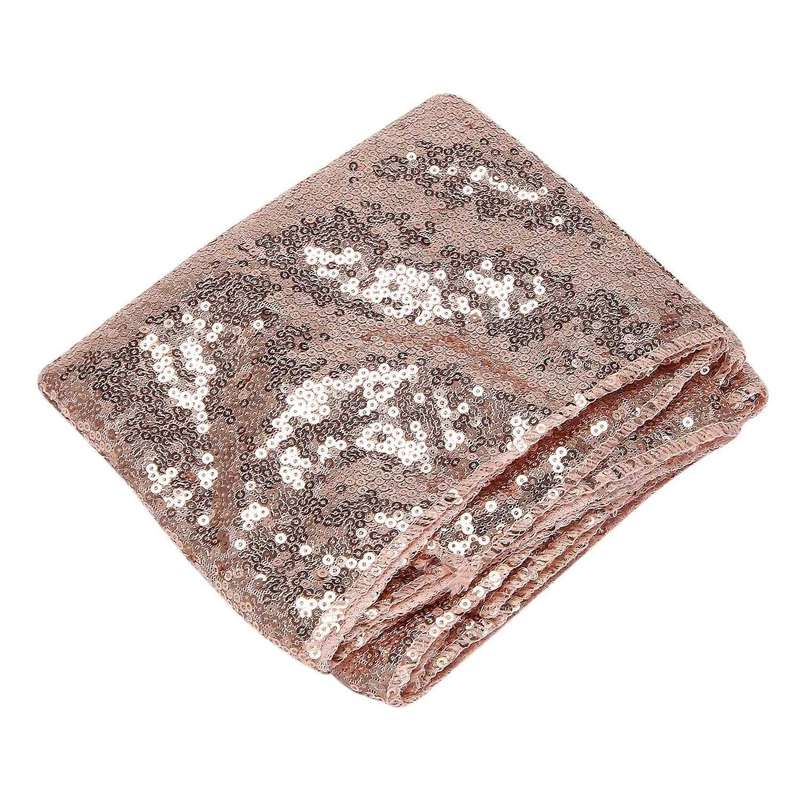 Rectangle Sequin Tablecloth Banquet Table Party Decor, Rose Gold