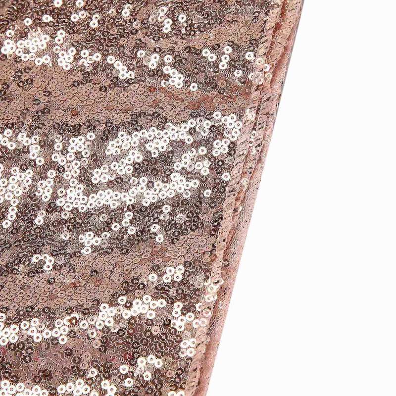 Rectangle Sequin Tablecloth Banquet Table Party Decor, Rose Gold