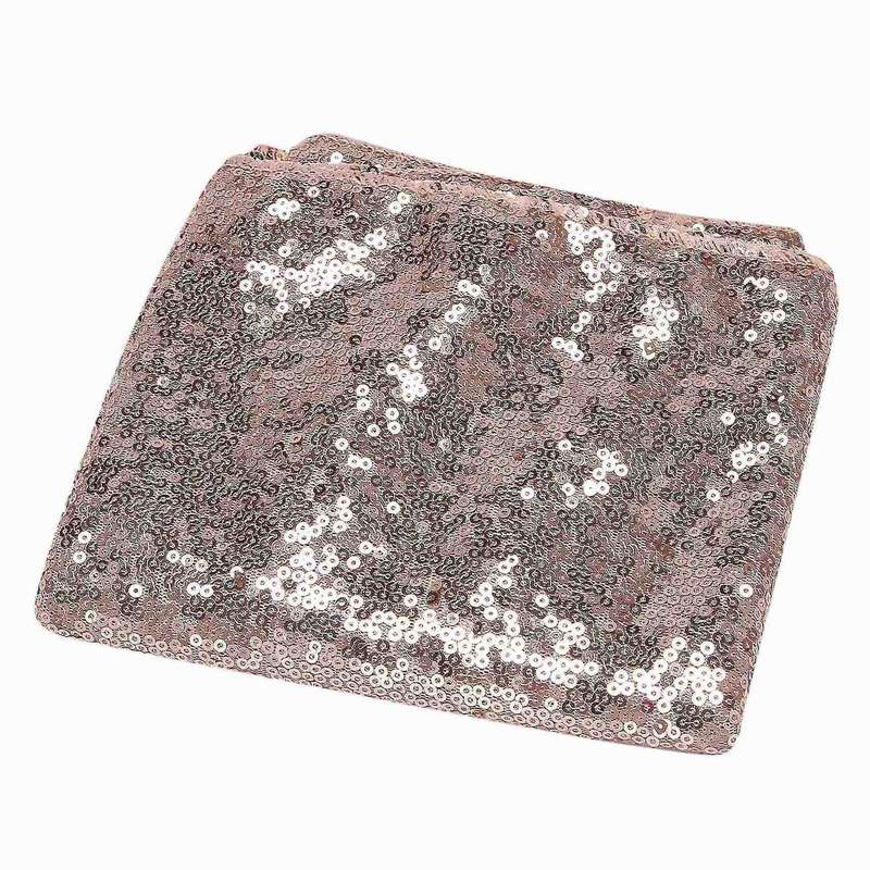 Rectangle Sequin Tablecloth Banquet Table Party Decor, Rose Gold