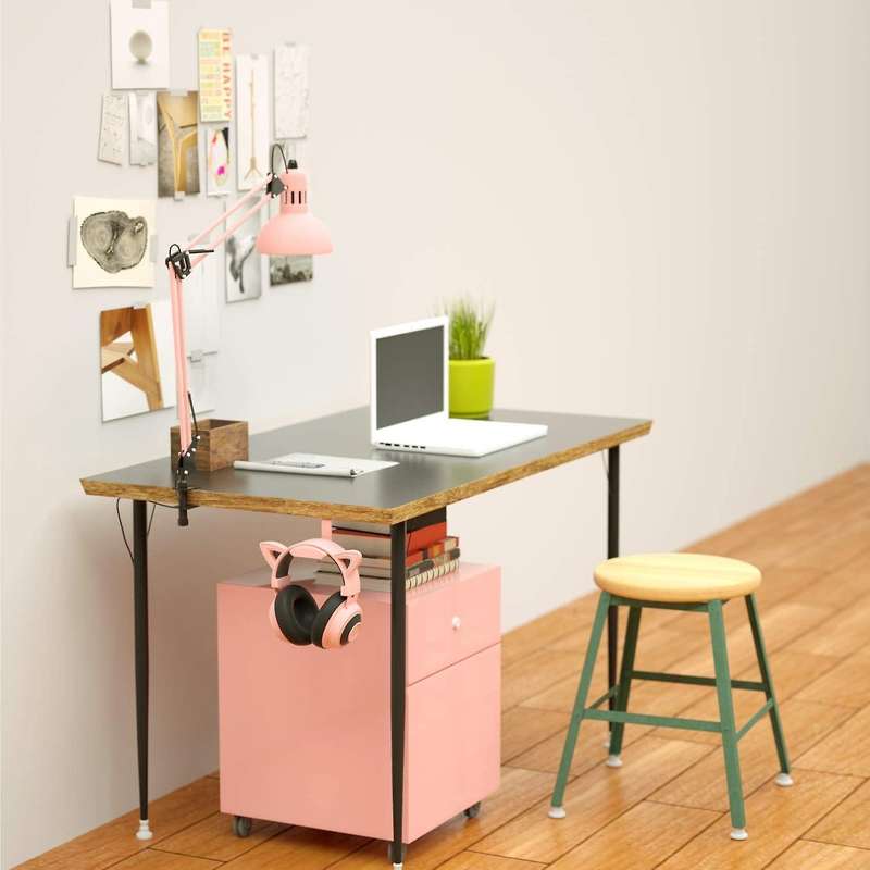 Headphone Hook Holder , Aluminum Headphone Stand for Desk- Pink
