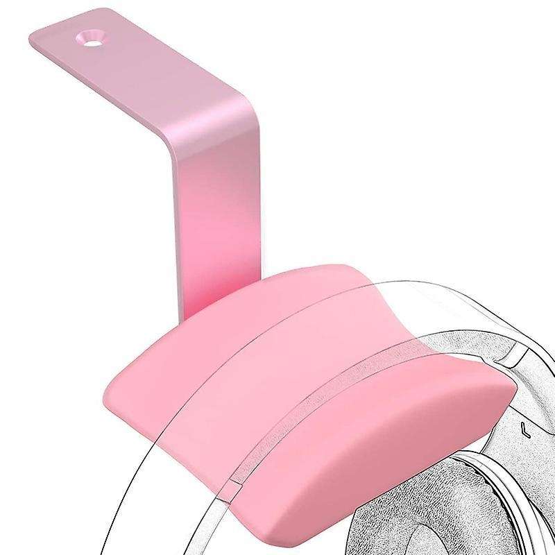 Headphone Hook Holder , Aluminum Headphone Stand for Desk- Pink