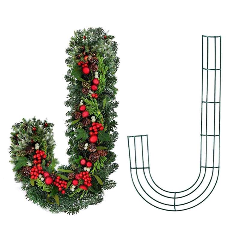 2 Pack Candy Cane Shaped Wire Wreath Frame 12 Inch Wreath Frame