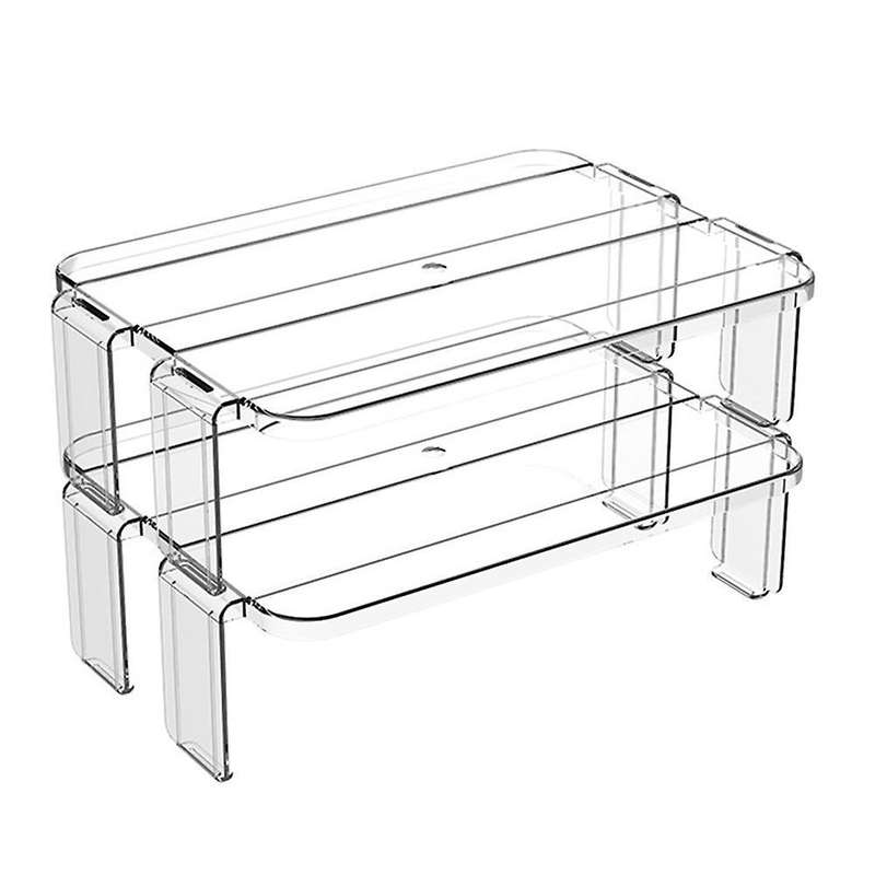 2pcs Fridge Organizer Rack Kitchen Racks Kitchen Items(transparent)