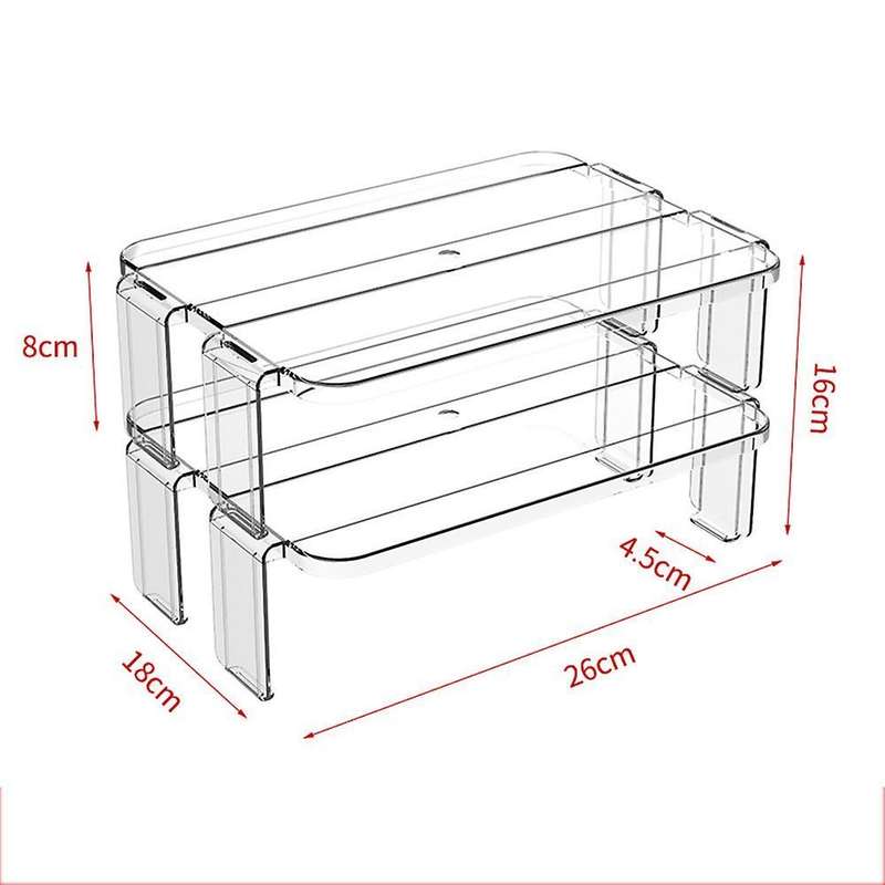 2pcs Fridge Organizer Rack Kitchen Racks Kitchen Items(transparent)