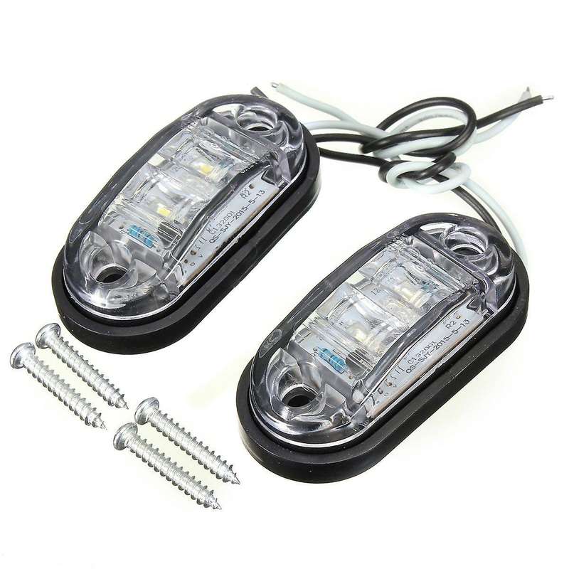 4x Led Light Side Overall Truck Trailer Van White