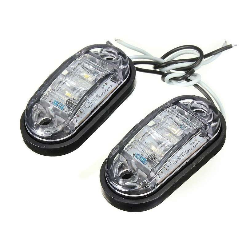4x Led Light Side Overall Truck Trailer Van White