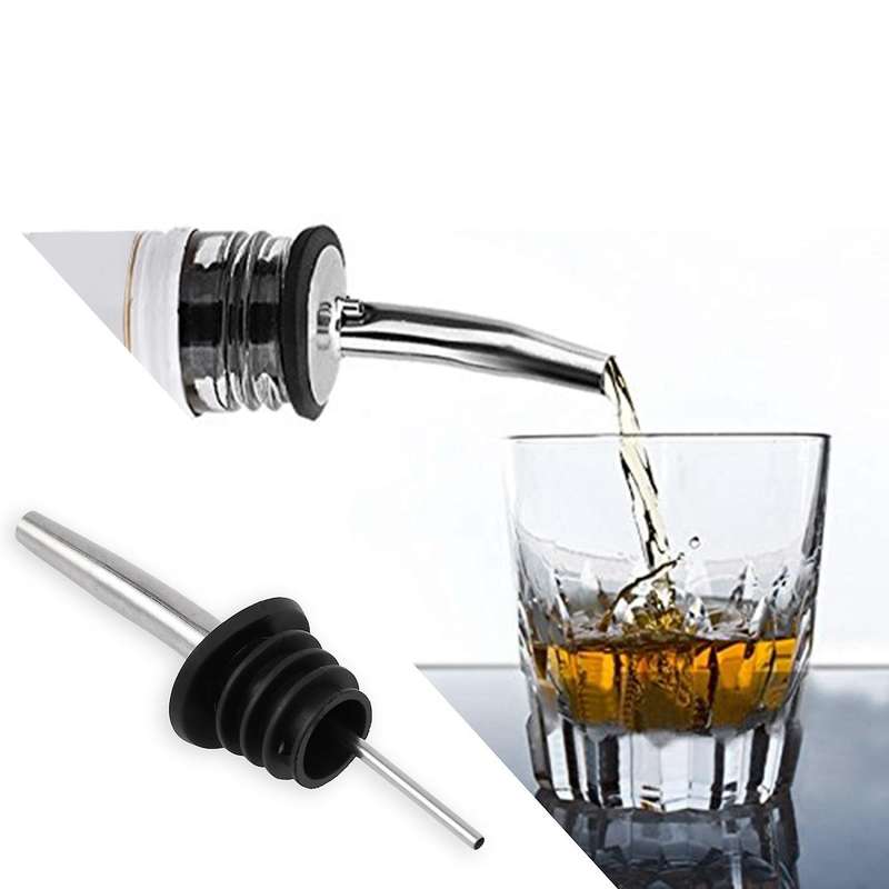 8 Pack Liquor Pour Spout Set Stainless Steel Olive Oil Bottle