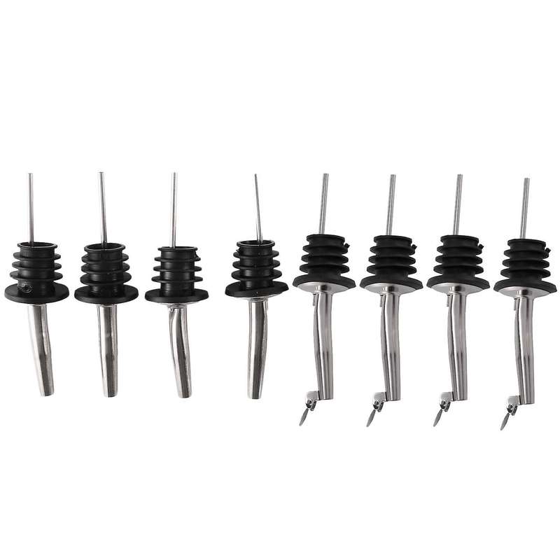 8 Pack Liquor Pour Spout Set Stainless Steel Olive Oil Bottle