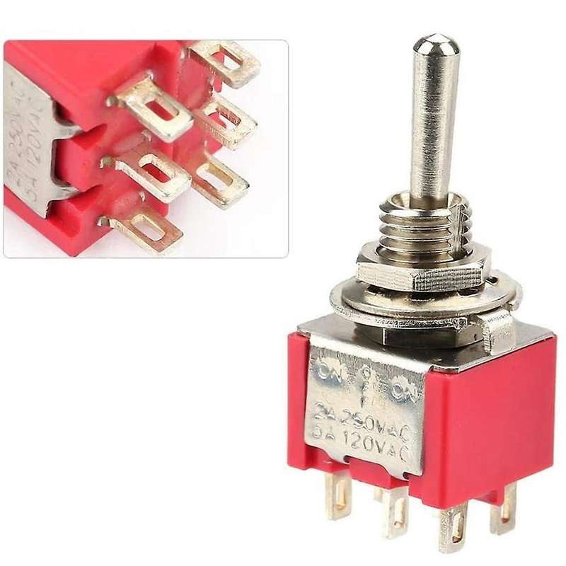 10 Pieces Of Toggle Switch On-off-on 3 Position Toggle Switch Dpdt