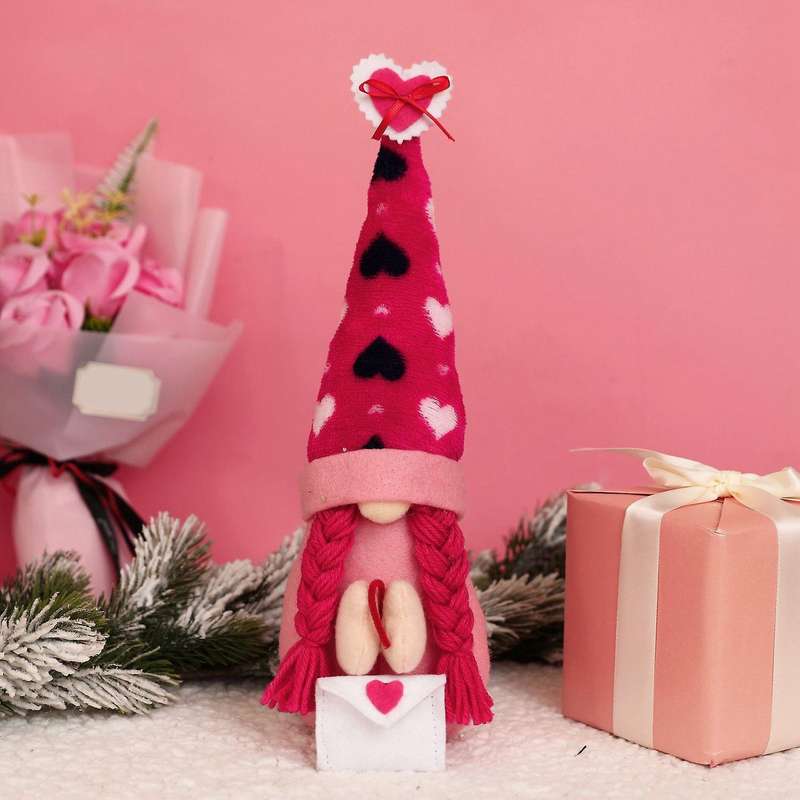 Valentines Day Gnome Doll - Swedish Dwarf Figurines Table Decor, A