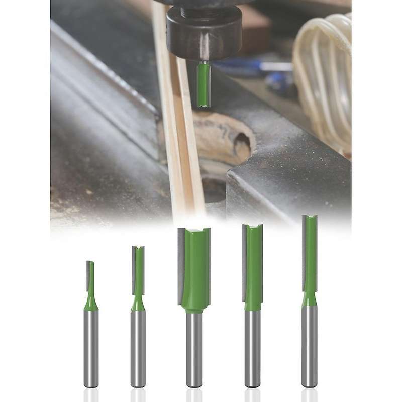 7pcs 1/4 Inch Shank Single Double Flute Straight Bit Milling Cutter
