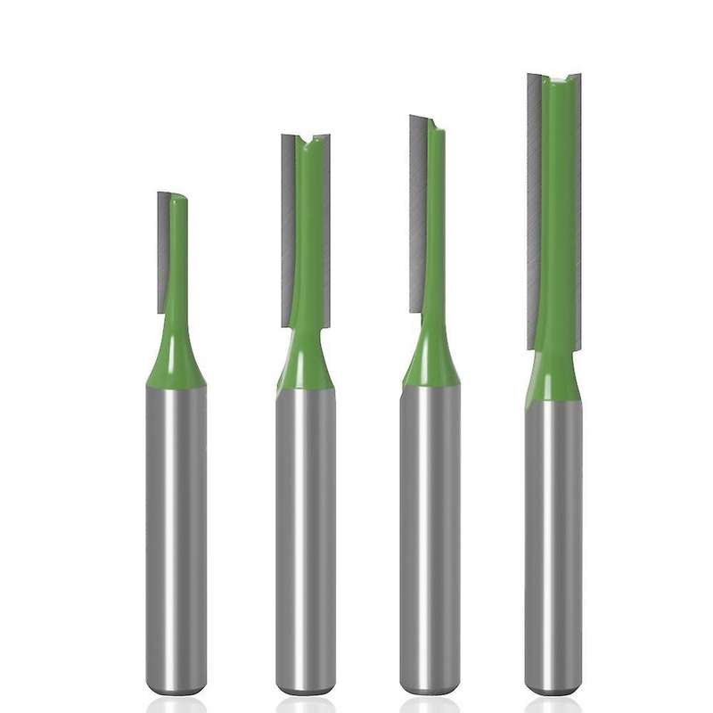 7pcs 1/4 Inch Shank Single Double Flute Straight Bit Milling Cutter