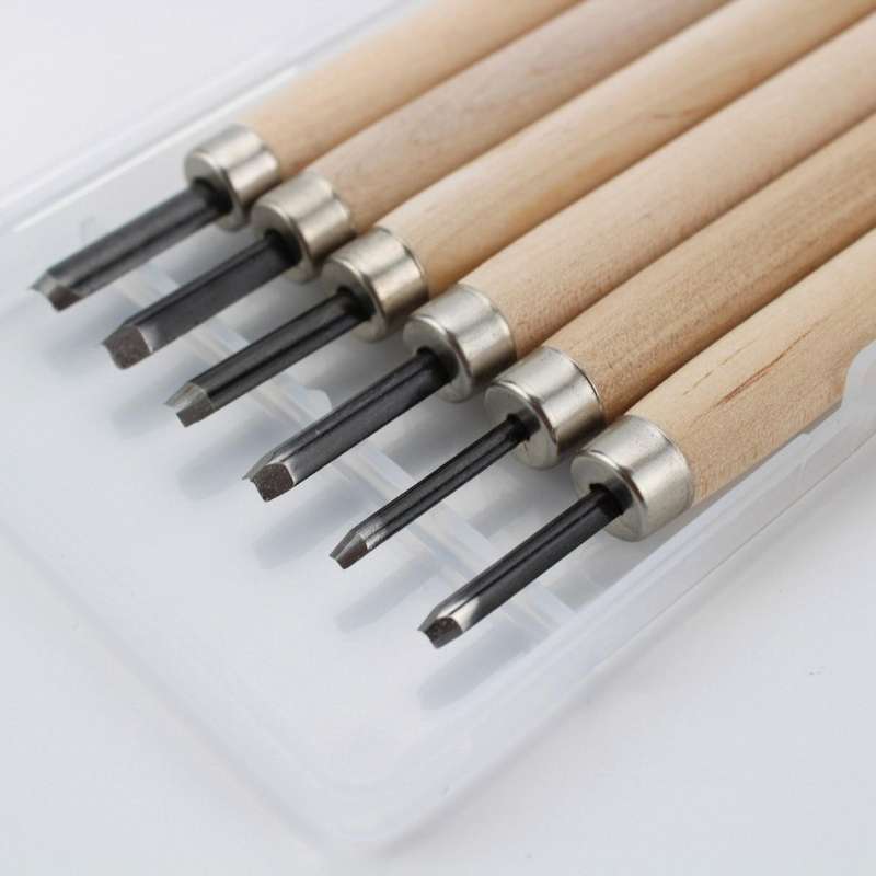 Woodworking 6pcs 2 Boxes/set Boxed Rubber Stamp Carving Knife