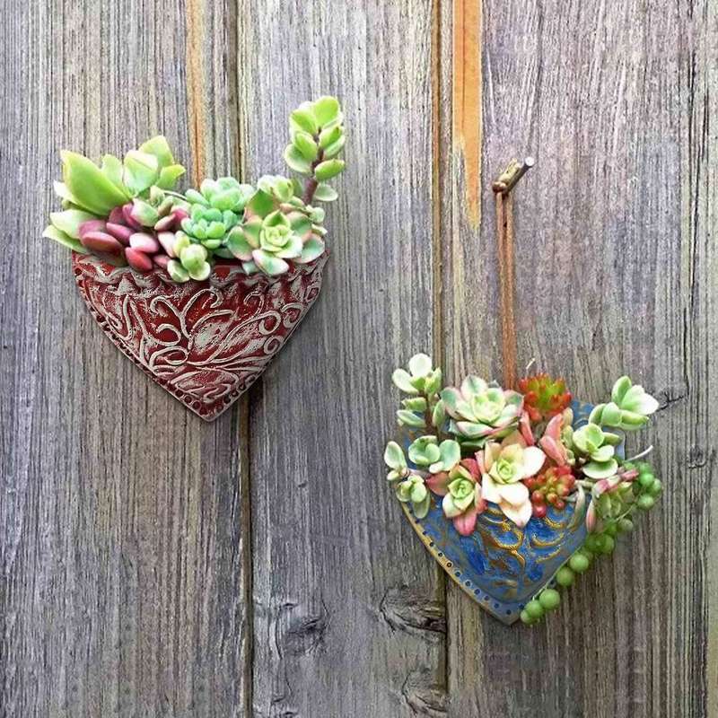 Heart-shaped Succulent Resin Flower Pot Planting Succulent Pots B