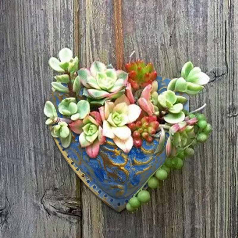 Heart-shaped Succulent Resin Flower Pot Planting Succulent Pots B