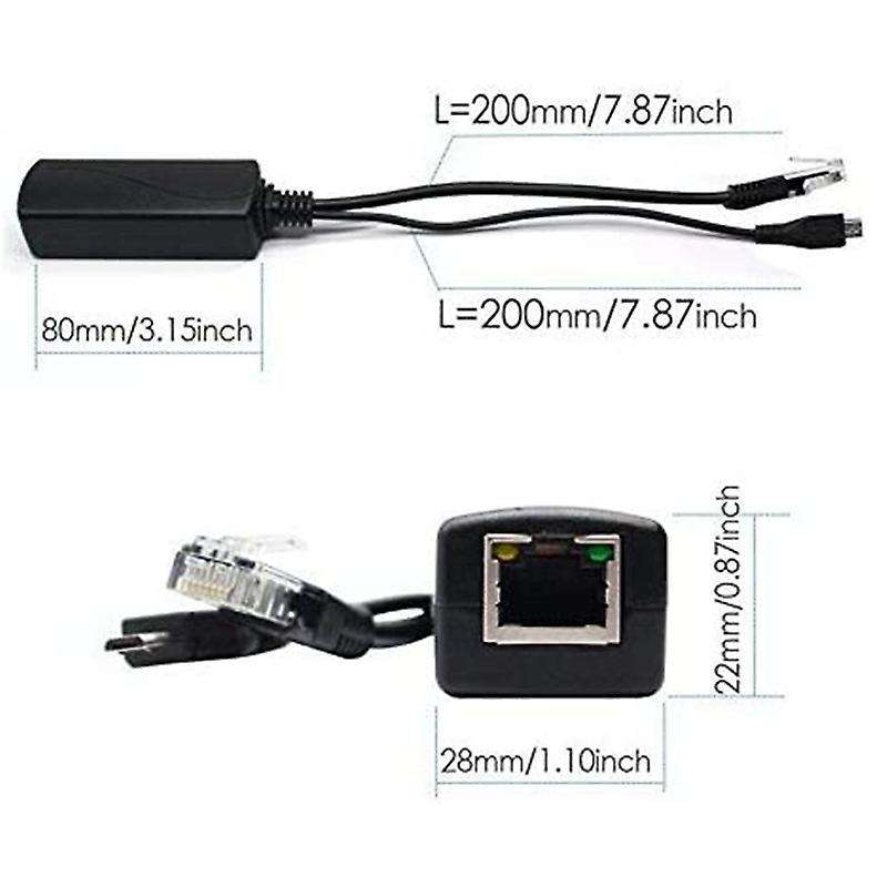 Micro-usb Poe Splitter 48v to 5v2a/3a Mini Usb Power Supply Standard