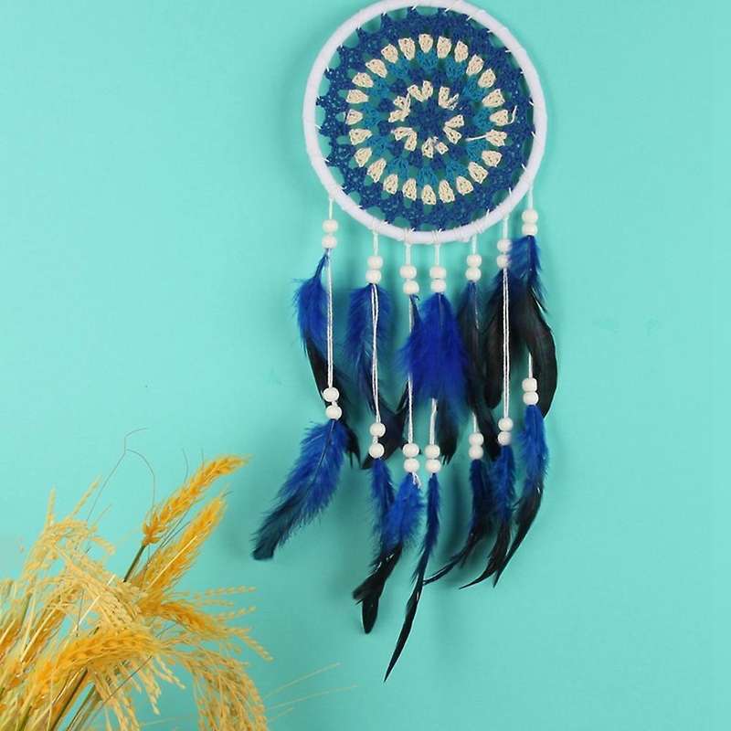 Blue Creative Hand Hook Disc Dream Catcher Pendant