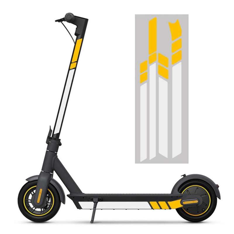 2x Pvc Reflective Stickers for Ninebot (yellow Yellow White)