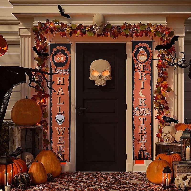 Halloween Decorations Outdoor Welcome Banners Porch Signs for Front