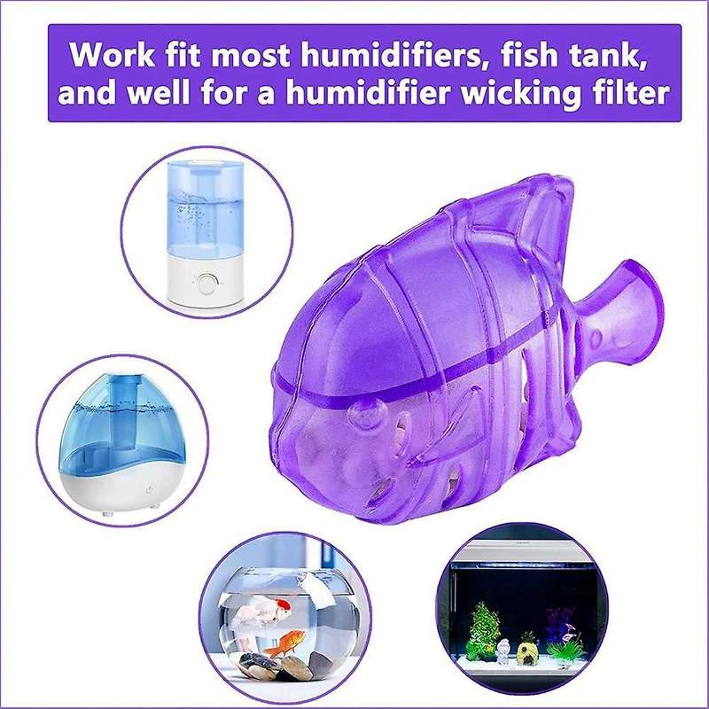 Humidifier Tank Cleaner, 10pcs Humidifier Filters Fish -purple