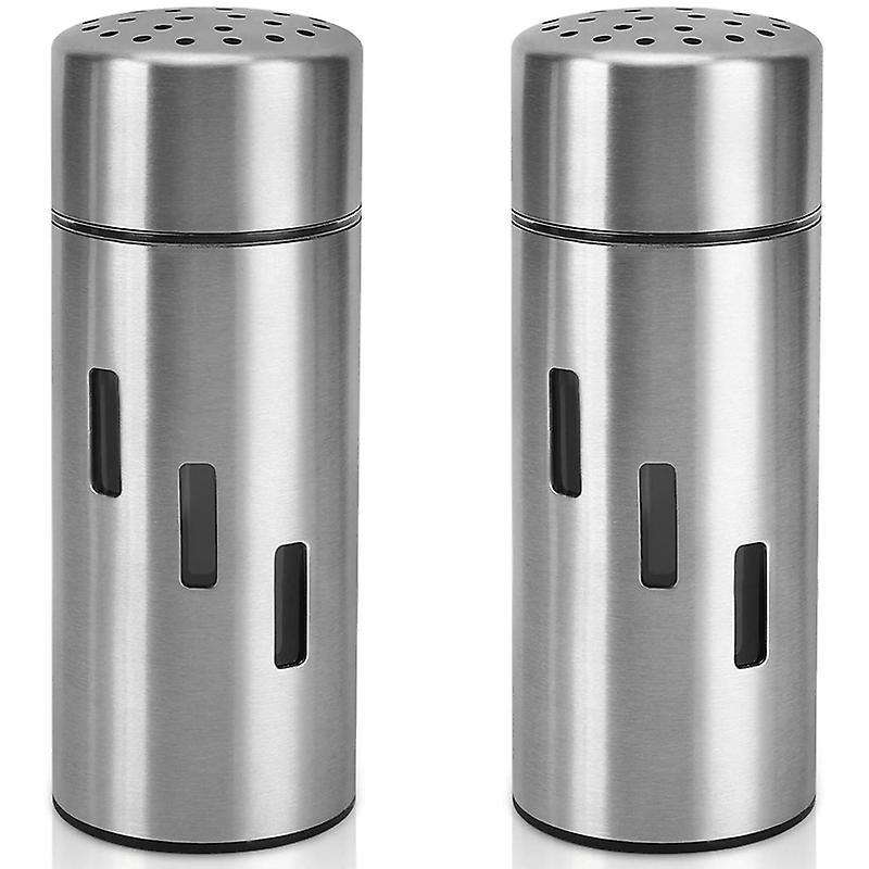 2pcs Salt and Pepper Shakers, Stainless Steel Spice Shaker