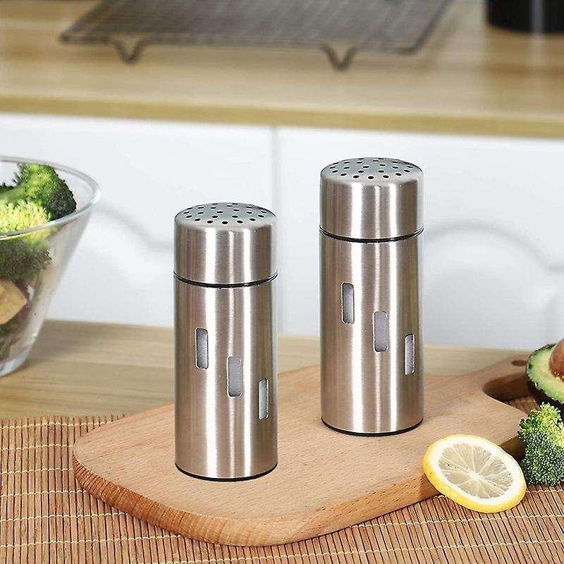 2pcs Salt and Pepper Shakers, Stainless Steel Spice Shaker
