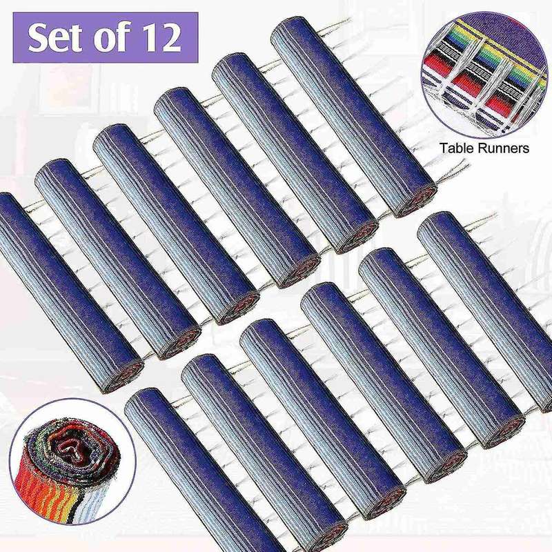 12 Pcs Mexican Table Runner Mexican Party Table Blanket Runner