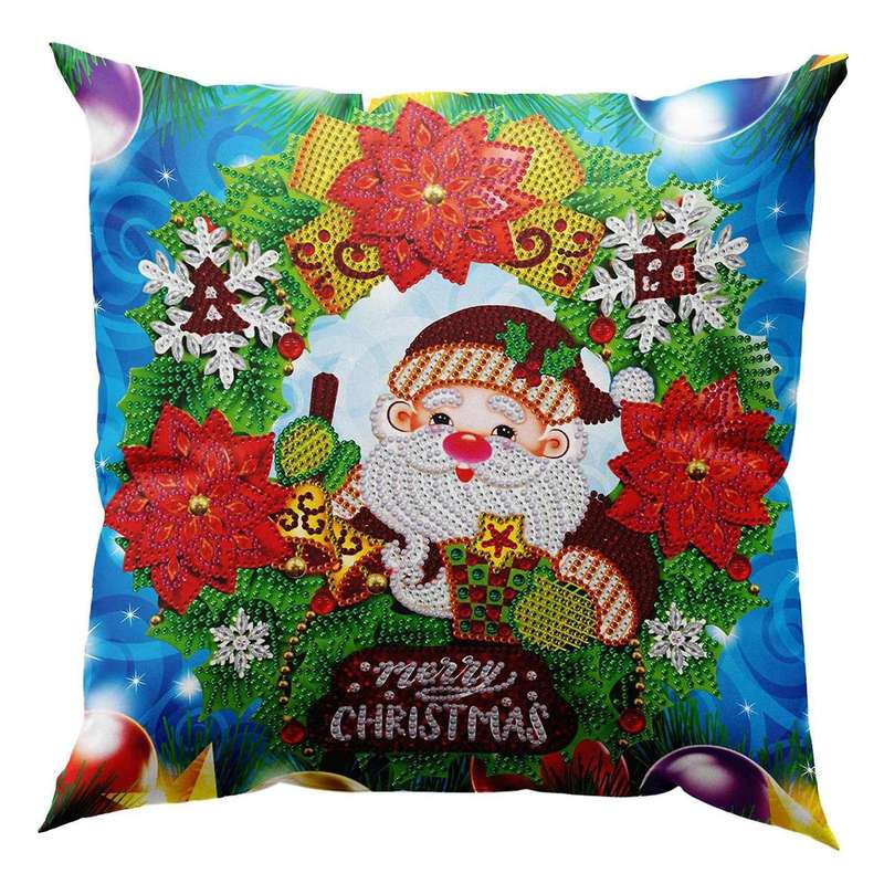30x30cm Diy Diamond Christmas Pillowcase Decoration Santa Claus