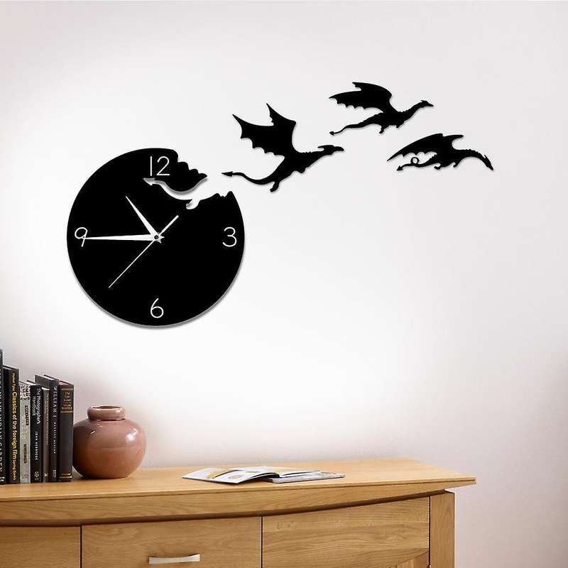 Acrylic Flying Dragon Diy Wall Clock Children's Room Decoration
