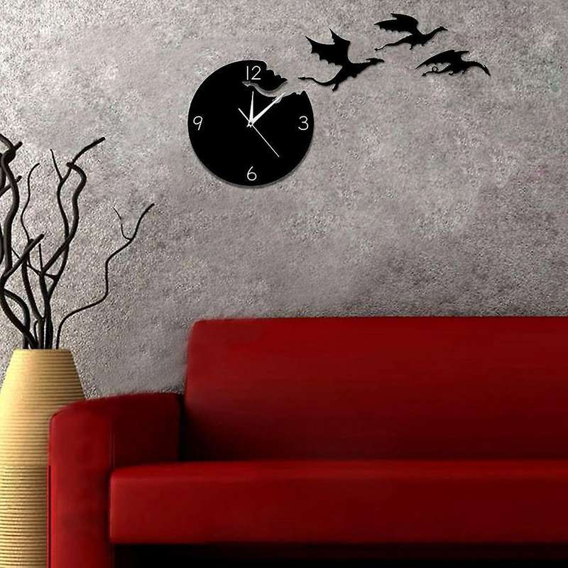 Acrylic Flying Dragon Diy Wall Clock Children's Room Decoration